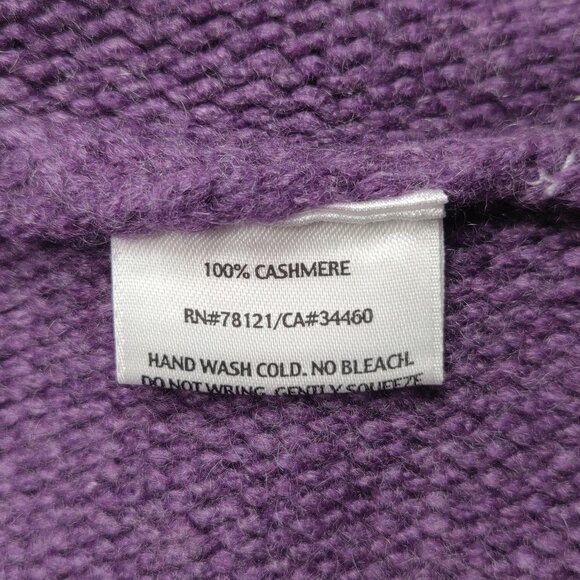 Purple Eileen Fisher Chunky Knit 100% Cashmere Cardigan/Topper - Picture 8 of 9